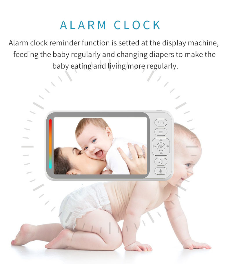 Long Battery Life Night Vision Baby Monitor with Audio Talk and Cry Alarm