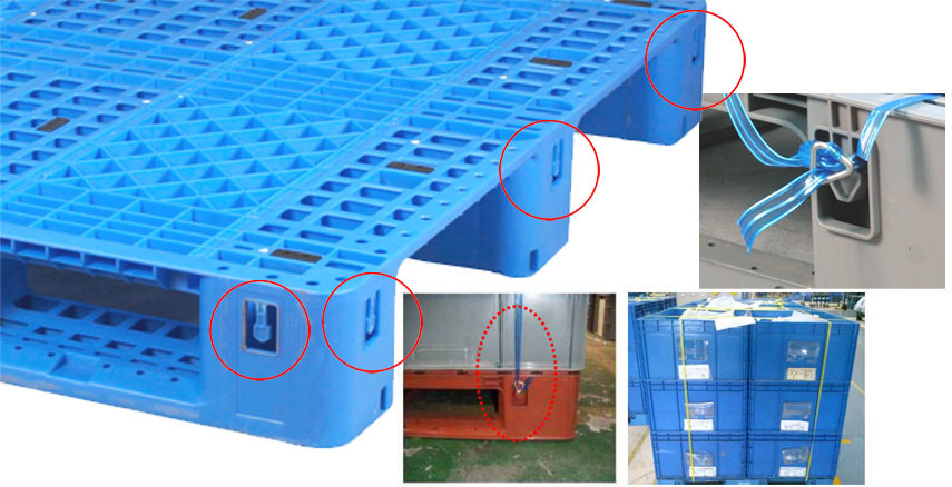 Stackable Blue Plastic Pallets 1200x1000mm 4 Way Entry Single Faced Style