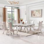 Luxury Chrome SS Dining Chairs softness Upholstered Dining Room Chair