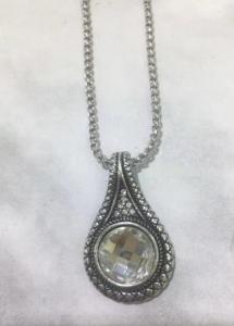 Quality (N-98) FashionSilver Plated Clear Cubic Zircon Pendant Women Necklace wholesale