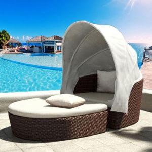 Quality Balcony Beach Chaise Lounges Woven Rattan Round Sun Lounger wholesale