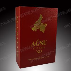 Quality Custom Rigid Cardboard Liquor Packaging Boxes Cognac Wine Paper Gift Box wholesale