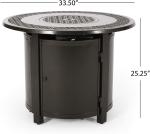 Outdoor Round Propane Gas Fire Pit Aluminum Brazier