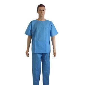 Quality 50gsm Blue Disposable Hospital Surgical Scrubs S/M/L/XL/XXL/XXXL/XXXXL wholesale