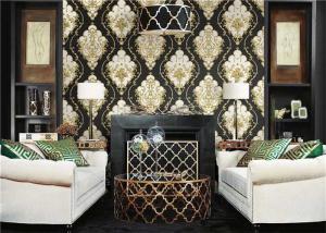 Quality Lightweight Peelable PVC Vinyl Wallpaper Flower Pattern With 10m Length wholesale