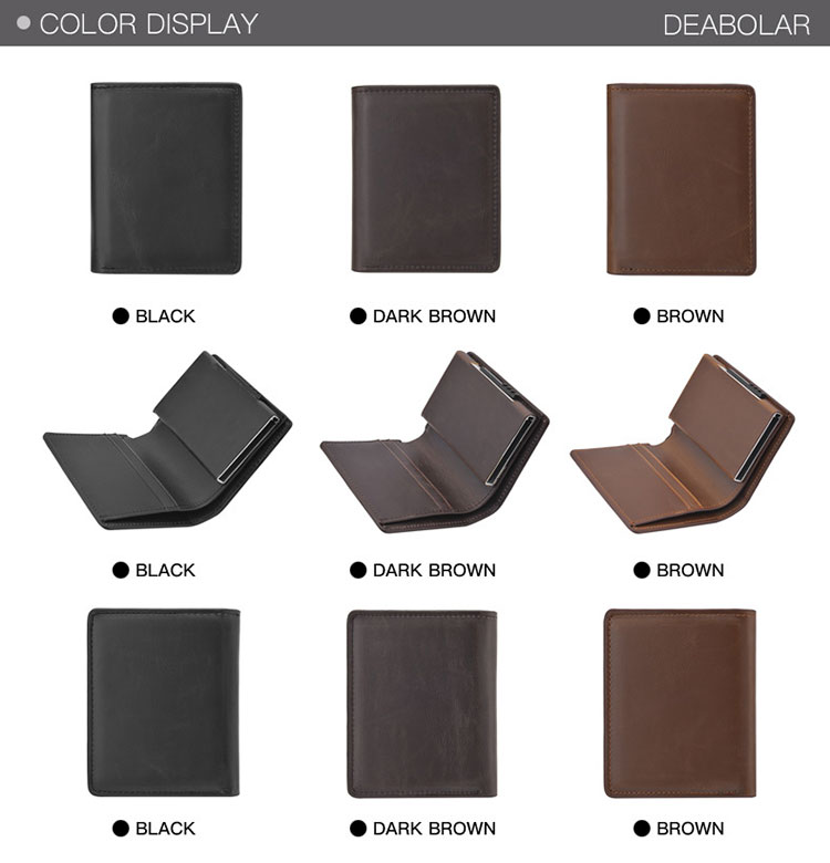 PU Leather Pop Up Rfid Push Slim Minimalist Metal Business Credit Id Wallet For Men With Gift Box Card Holder