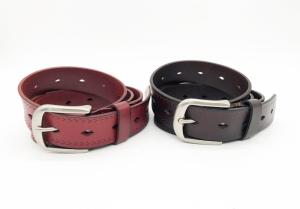 Quality Brown / Red Color Stamped Leather Belt , Custom Leather Belts 3.3cm Width wholesale