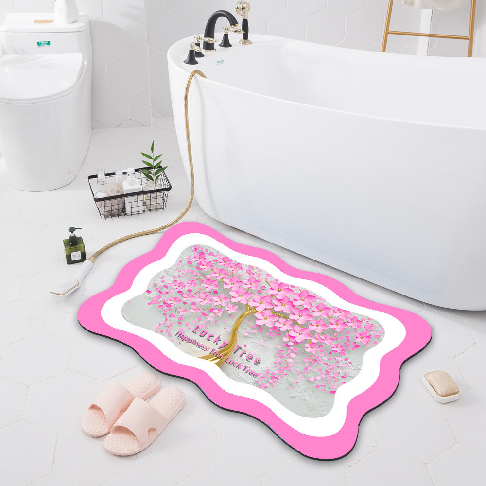 Toilet Kitchen Bathroom Waterproof Carpet Technology Velvet Cartoon Floor Mat