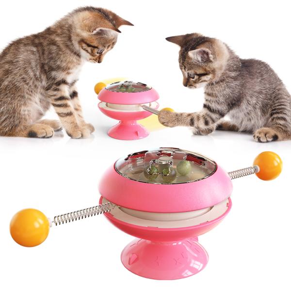 Multifunction Windmill Interactive Cat Toy Turntable Massage Scratching ODM ABS