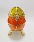 Luxury Faberge Easter Eggs Elegant Enamel jewlery box Crystal Egg Trinket box