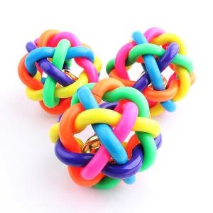 Quality Colorful rainbow sound toy dog toy ball pet cat bells Built wholesale
