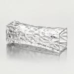 24cm Height Tall Square Glass Vases 22.5oz Machine Pressed Clear Crystal Vases