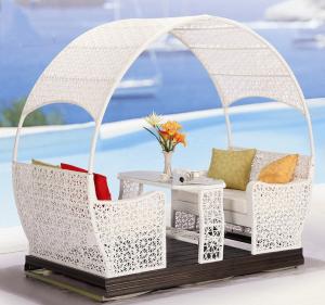 Quality Luxury Four Person Wicker Rocking Chair Patio Furniture With Metal Frame wholesale