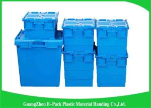 Quality Nestable Plastic Attached Lid Containers , Industrial Storage Turnover Crate wholesale