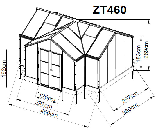 Powder Coated Aluminium Frame Greenhouse 1.5mm 3.0mm Black UV protecting