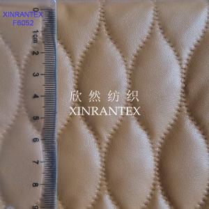 Quality F6052 fake leather fabric 100% polyester micro fibre suede pu lamilation quilting finish wholesale