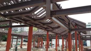 China Customsized Poultry Farm Structure , Hollow Pipe Steel Structure Tower - Red Paint on sale