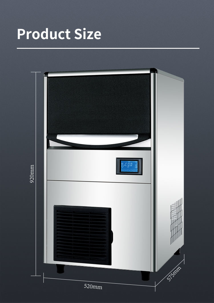 Commercial 60KG/24H Cube Ice Maker Machine Full-Automatic Ice Bin Maker