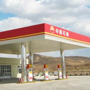 Quality Q345 Petrol Pump Canopy Structure Gas Station Construction 150mm Roof Bending wholesale