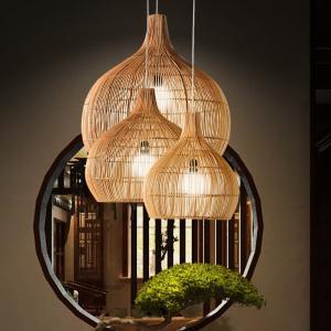 Quality Vintage Rattan Pendant Lights Hand-woven Rattan Hanging Lamp Lights for Living Room Decoration Light(WH-WP-23) wholesale