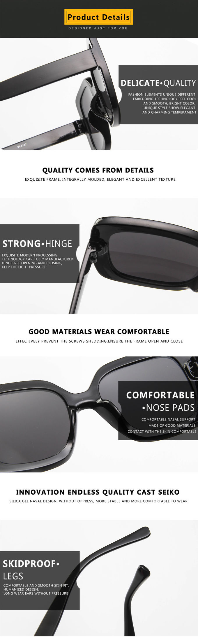 BSCI Oversized Cat Eye Plastic 145MM Gradient Lens Sunglasses