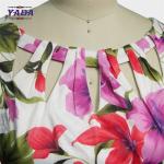 Elegant fashion neck floral printed bodycon shirt dresses classic casual ladies