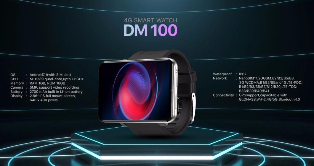 Smartwatch 4G with 3GB ROM + 32GB RAM WiFi GPS Heart Rate Sleeping Monitor for Ios Android with Big Screen