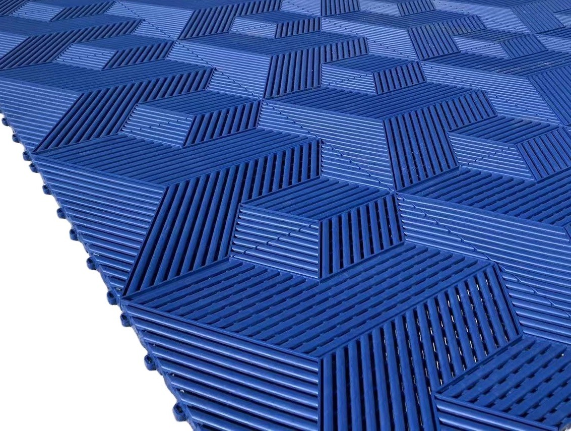 PP 12x12 Interlocking Garage Floor Tile Garagetrac Tiles 0.7 Inch Thickness