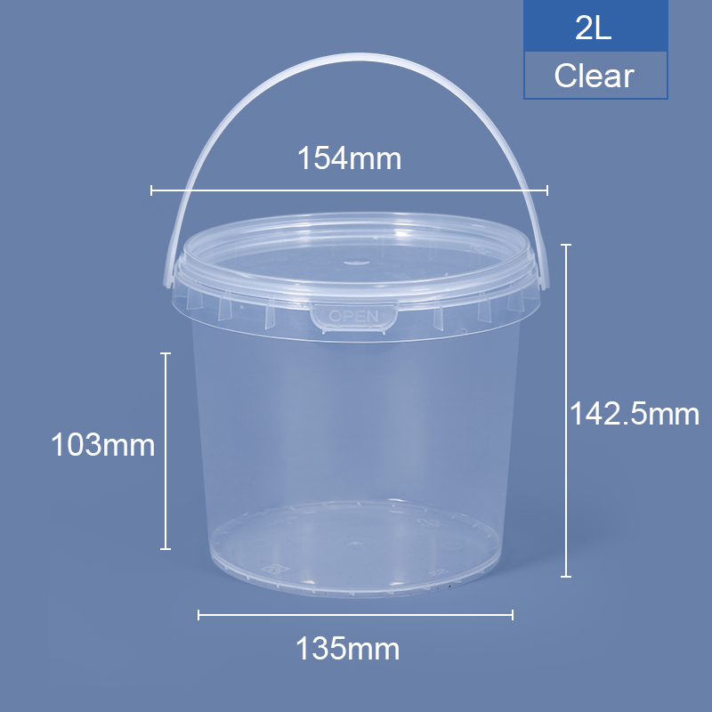 Transparent Bucket 300ml-5L for Peanut Butter Shea Butter Food Sauces Packaging Good Sealing -20C-120C