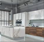 Antifouling Stone Kitchen Cabinets Waterproof White Cabinets White Quartz