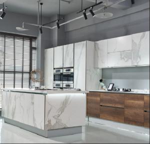 Quality Antifouling Stone Kitchen Cabinets Waterproof White Cabinets White Quartz Counter wholesale