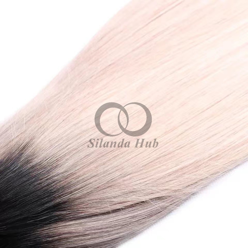 #T1B/Grey Straight Remy Human Hair Bundles Sew In Weave Bundles Brazilian Bundle Deals