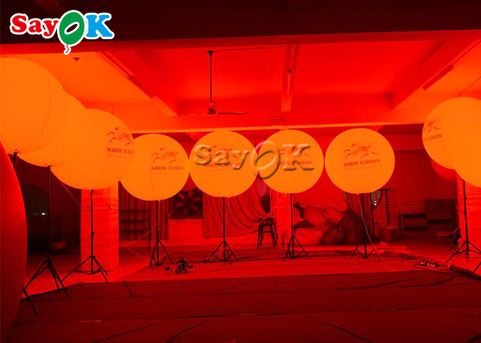 Logo Printing Inflatable Stand Lighted Balloon With Stainless Steel 190T Nylon