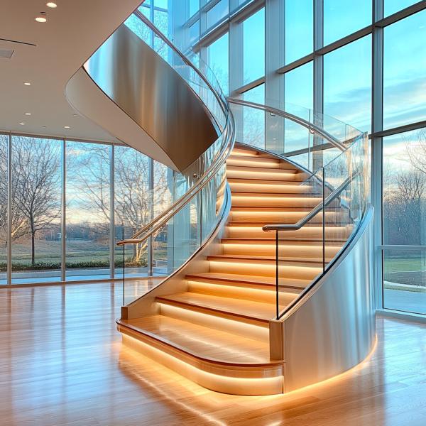 Stylish Brushed Stainless Steel Handrails with 10mm Side Thickness for Glass