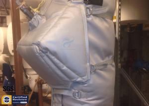 Quality Thermal Insulation Covers Grey Removable Reusable Fiberglass Valve Pump Jacket wholesale