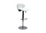 White Height Adjustable Swivel PU Leather Round Bar Stools