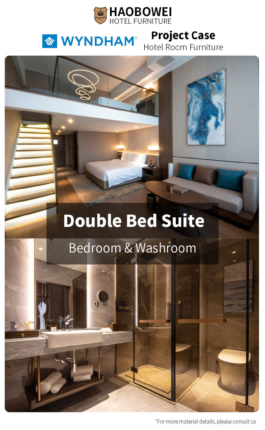 Furniture Foshan Double Bedroom Set Headboard Business Resort Custom Five Star Hotel