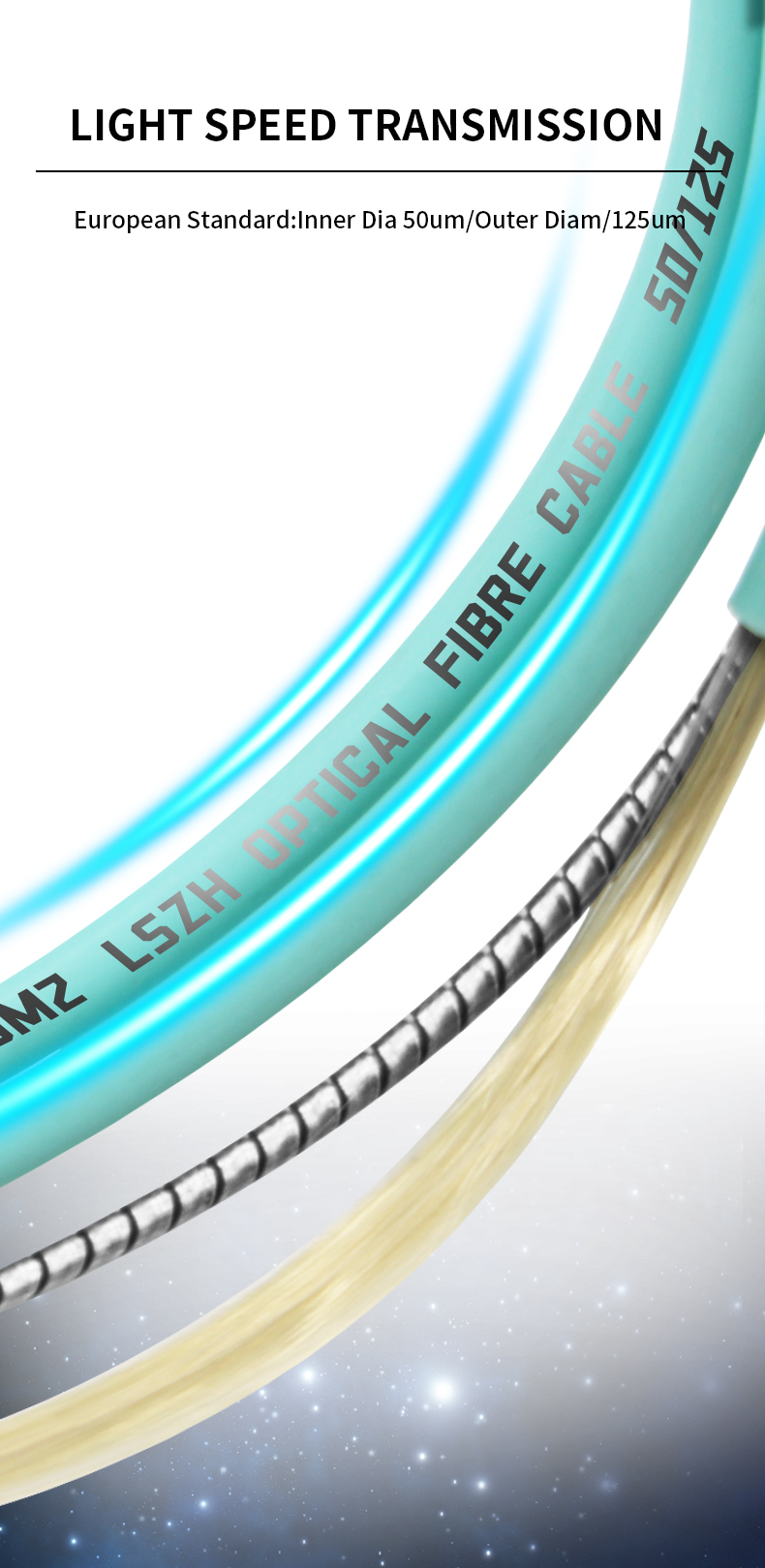 Customized Color Indoor Multi Mode Fiber Optic Cable for Telecom Comunication Network