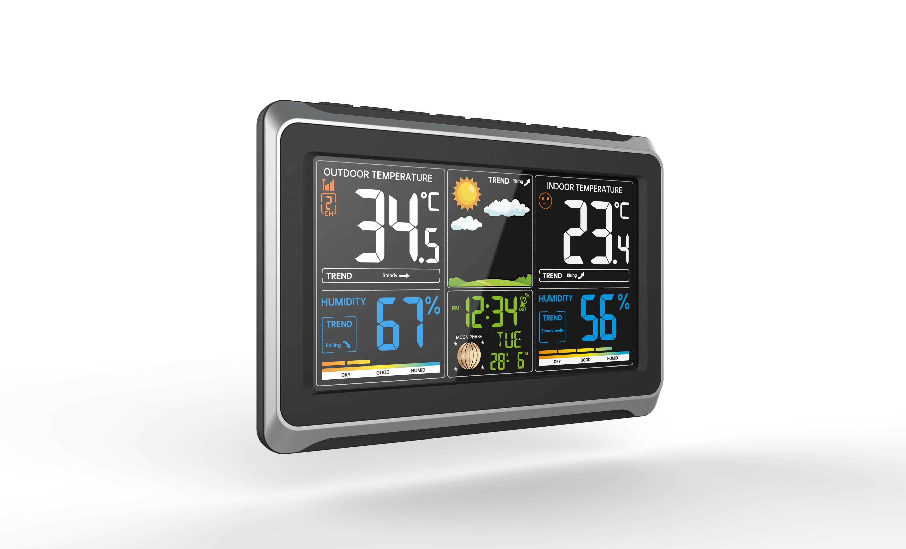 LCD Digital Display Wireless Automatic Weather System With Humidity Function