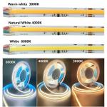 12v24v 8mm 360leds 4000K White COB SMD2835 Led Strip Light for Versatile