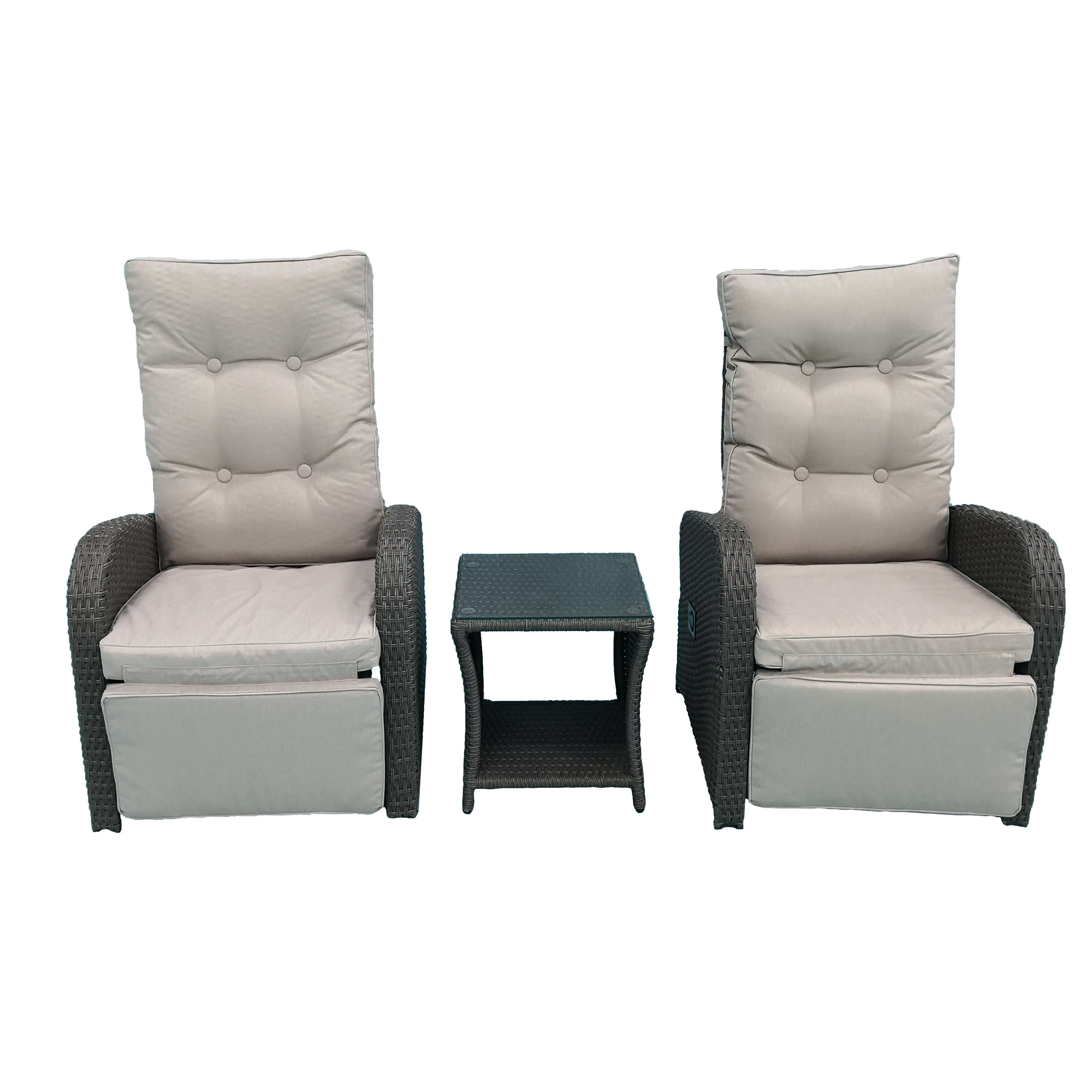 2 Seater PE Rattan Sofa And Chair Set With Cushions Table Chair Daybed Garden