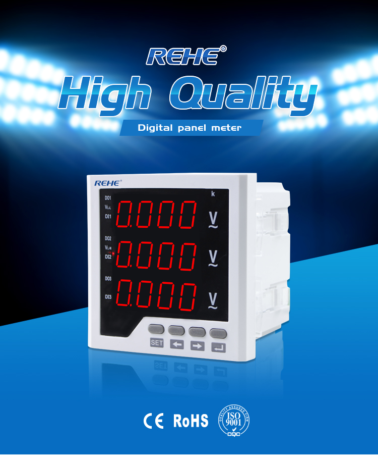Three phase digital intelligent voltage meter voltmeter panel meter