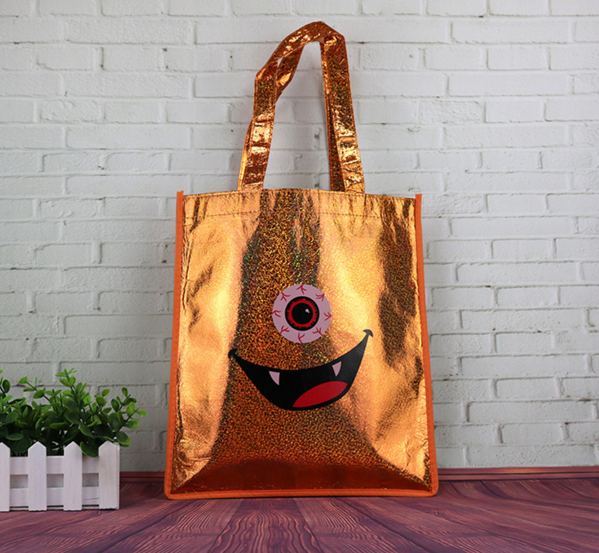 Printing Waterproof Shopping Gift Clothing Bag,Shine Golden Coating Non Woven Shopping Bag