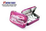 Black Currant Flavor Meta Tin Box Candy Round Shaped Eco-Friendly