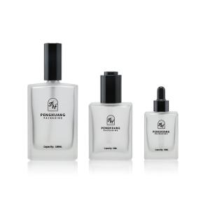 Quality Square Serum Glass Dropper Bottle For Cosmetic Package wholesale