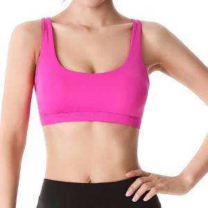 Quality Fashionable Breathable Strappy Cross Back Sexy Padded Yoga Sport Bra for Women wholesale
