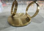 80cm 55cm Rotating Stainless Steel Marble Coffee Table