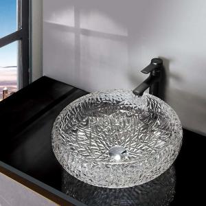 Quality Ball Shape Round Bowl Bathroom Sink Vessel 170mm Crystal Clear Countertop Mounted wholesale