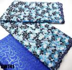 Black Tulle Sequins Lace African French Lace Fabric for Kanuri Dressing Women