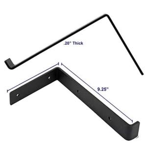 Quality Heavy Duty 5 6 7 8 9 Inch Black Powder Coating Metal Bracket L Floating Wall Shelf Brackets wholesale